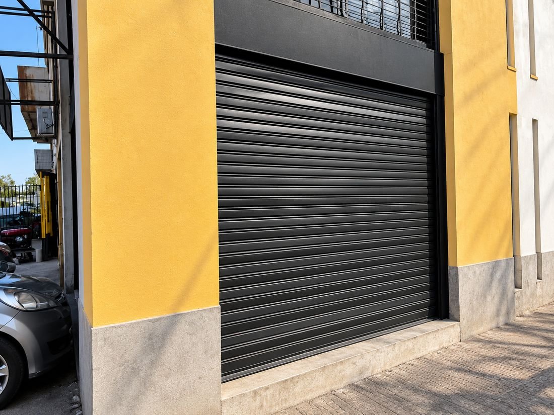 Cortina negra en local comercial